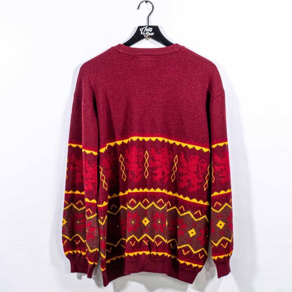 Wizarding World Harry Potter Gryffindor Fair Isle Cardigan Sweater Oversized - Picture 2 of 7